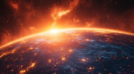 Fototapete - scientific electromagnetic fields surrounding Earth and the sun.image