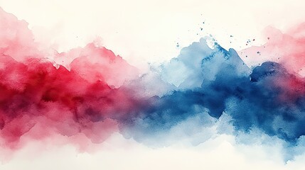 Leinwandbilder - soft watercolor background featuring the vintage American flag, with subtle shades of red, white, and blue.illustration