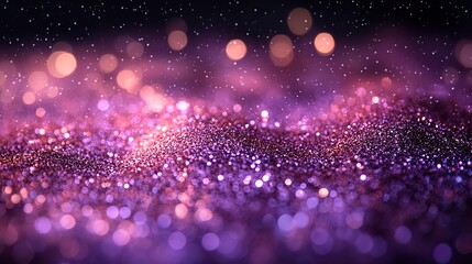 Poster - sparkling purple glitter background against black backdrop, creating glamorous effect.stock photo
