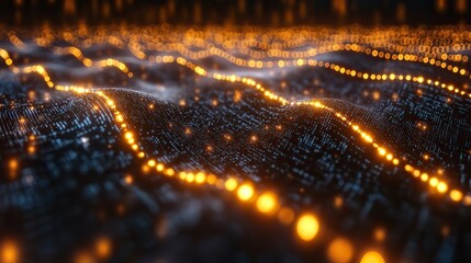 Leinwandbilder - technological background shows digital dat flowing in motion, representing big dat storage and transfer.stock photo