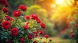 © LomaPari2021 - Silhouette of a rose bush against a red summer background