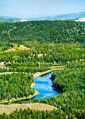 Wall Mural - View of the Snake River from Signal Mountain in Grand Teton National Park, Wyoming, United States