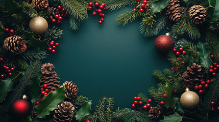 Pinecones, apples, and oranges on the table