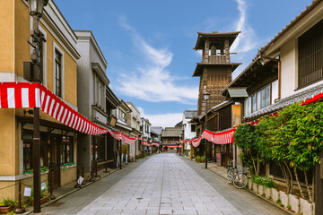 Canvas Print - Bell of Time, a bell tower at Kawagoe city in Saitama Prefecture, Japan