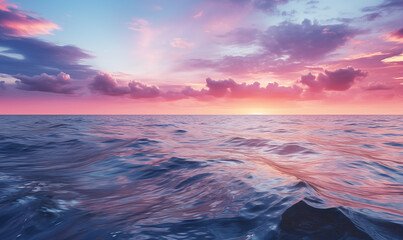 Wall Mural - sky over calm sea. blue sea and sunny sky on horizon over calm water