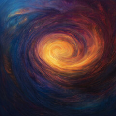 Wall Mural - A swirling galaxy with a bright yellow center
