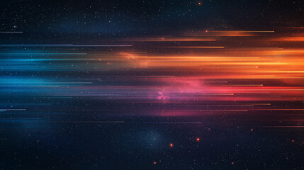 Wall Mural - A colorful, starry sky with a bright orange line