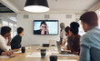 © peopleimages.com - Group, video conference and people for communication in business meeting or company in office. Tech, team and diversity with screen for discussion, collaboration or staff in project management agency