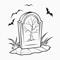 Tombstones Gravestones is a hand-drawn vector with transparent background clipart.