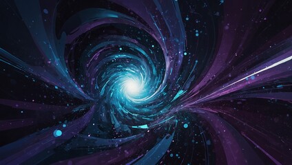Wall Mural - abstract digital art of a swirling blue and purple background with white dots, creating a futuristic