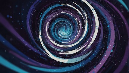 Wall Mural - abstract digital art of a swirling blue and purple background with white dots, creating a futuristic