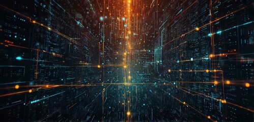 Wall Mural - abstract technology background. ideal for neural network, cybersecurity.