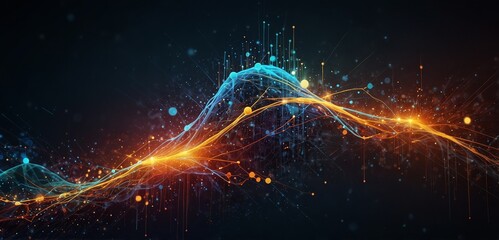 Wall Mural - abstract technology background. ideal for neural network, cybersecurity.