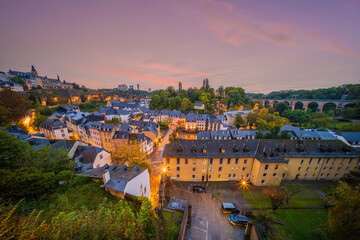 Wall Mural - Old town Luxembourg City skyline