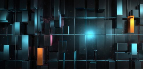 Wall Mural - Modern digital abstract 3D background. Copy space