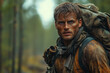 © CRE@TIVE PICS - Survivalist adventurer in a remote forest setting
