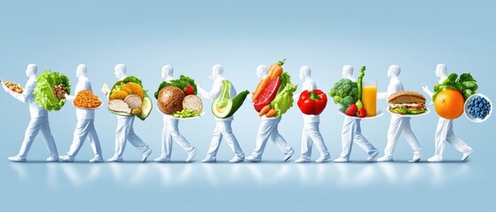 Group of People Carrying Fresh Food Items