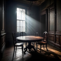 interior of an old abandoned house