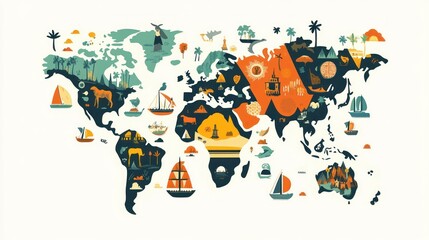  A map showing regional awareness days across different continents, featuring days like 'European Heritage Days' and 'Africa Environment Day,' with cultural symbols