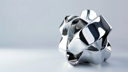 Wall Mural - 3d render of abstract art with surreal 3d organic ball in curve wavy smooth and soft bio forms in ma