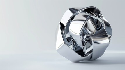 Wall Mural - 3d render of abstract art with surreal 3d organic ball in curve wavy smooth and soft bio forms in ma