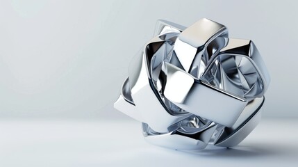 Wall Mural - 3d render of abstract art with surreal 3d organic ball in curve wavy smooth and soft bio forms in ma