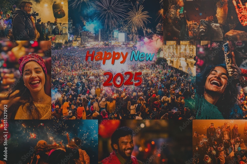 Cultural Celebration Collage: Images from various New Year celebrations ...