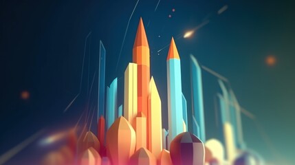 Wall Mural - abstract cityscape with geometric shapes