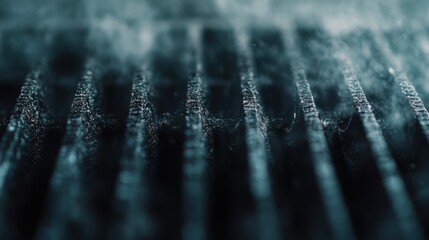 A close-up shot of the furnace filter's surface, capturing the details and any ratings, with the surrounding area softly blurred.