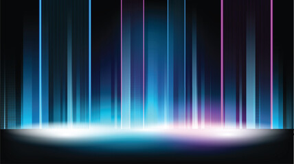 Wall Mural - abstract blue purple background technology high speed racing for sports of long exposure light on bl