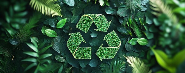 Vibrant green recycle icon featuring a bold 100 Recyclable symbol, clean design, modern aesthetics, and ecofriendly elements, visually striking and informative