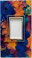 Golden Frame with Abstract Leaf Design