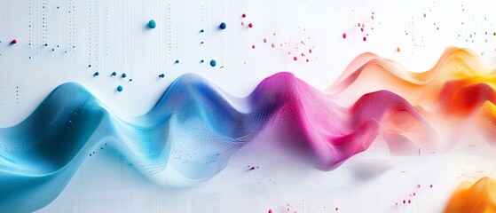 Poster - Eyecatching 3D data visualization featuring colorful graphs and charts, perfect for presentations and reports in a professional setting