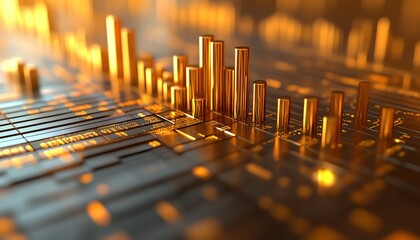 Poster - Stylish 3D rendering of data visualization with eyecatching graphs and charts, designed to simplify data interpretation and enhance engagement