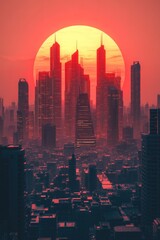 Wall Mural - City Skyline Sunset