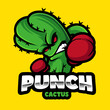 © Ilhustrator - punch cactus boxing angry mascot logo concept
