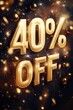 © uuhouse - Black Friday banner. Promotion, Advertisement, sale. 3d illustration. 40% OFF