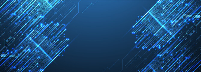 Aufkleber - Big Data futuristic, technology light design. Vector datum digital background. Illustration innovation of data system. Hand drawn illustration.