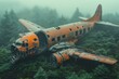 © miss_fortuna - A wrecked airplane. Generative AI