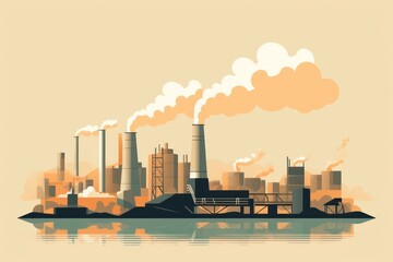 Canvas Print - pollution architecture factory smoke.