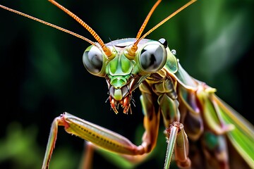 praying mantis poised a close up illustration of a praying manti