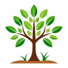 Tree growth logo icon vector illustration on white background 