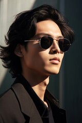 Wall Mural - Korean man sunglasses portrait fashion.