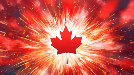 Wall Mural - attractive flag of canada painted with brush