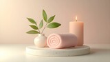 spa, relaks, ręcznik, wellness, zdrowie, ikona 3D, pastelowe kolory, minimalistyczne, aromaterapia, estetyka, pielęgnacja, harmonia, komfort, odprężenie, zdrowe nawyki, rytuały, luksus, chwile dla sie