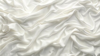 Soft white wrinkled fabric background for graphic design or wallpaper
