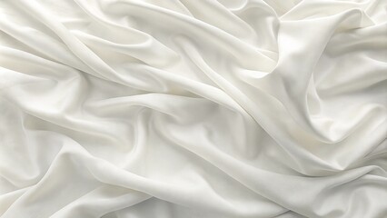 Soft white wrinkled fabric background for graphic design or wallpaper
