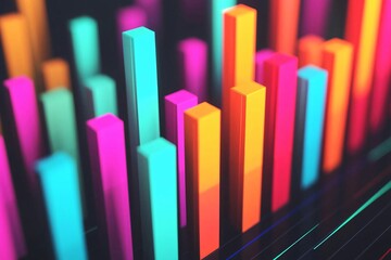 Sticker - vibrant abstract bars in bright colors, creating a dynamic visual rhythm. perfect for technology and