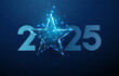 © Елена Бутусова - Abstract Happy 2025 New Year greeting card with blue star
