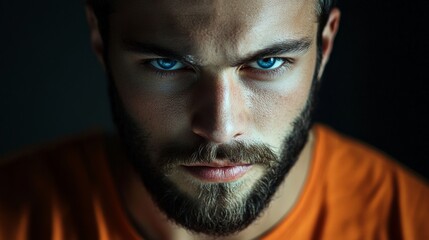 Wall Mural - Stylish bearded hipster close up. Beautiful well-groomed dark beard of elegant hipster male.